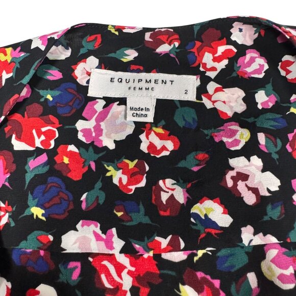 Equipment Floral Maxi Dress Sz S Faux Wrap Long Sleeve Flowy Feminine Career - Picture 6 of 12